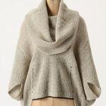 Cowl Neck Knit Poncho